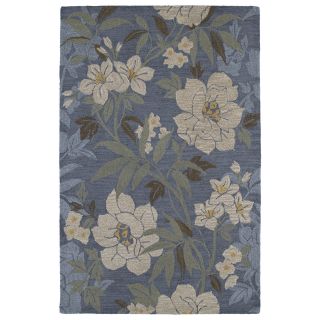 Lawrence Blue Floral Hand tufted Wool Rug (3 X 5)