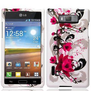 Pink White Flower Hard Cover Case for LG Splendor US730 Cell Phones & Accessories