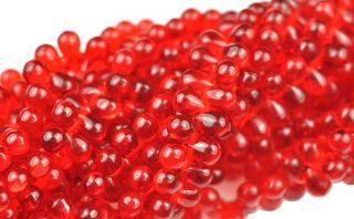 100 Red Ruby Czech Glass Teardrop Beads Tear drops 6MM