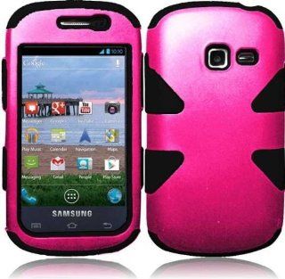 Samsung Galaxy Discover S730G ( Straight Talk , Net10 , Tracfone , Cricket ) Phone Case Accessory PinkBlack Dual Protection D Dynamic Tuff Extra Stong Cover with Free Gift Aplus Pouch Cell Phones & Accessories