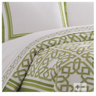 Jonathan Adler Parish Duvet 108XX Size Twin, Color Green