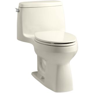KOHLER Santa Rosa Almond 1.28 GPF (4.85 LPF) 12 in Rough In WaterSense Elongated 1 Piece Standard Height Toilet