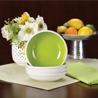 Rachael Ray Dinnerware Rise 4 piece Stoneware Green Fruit Bowl Set