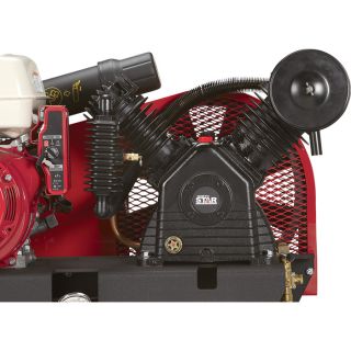 NorthStar Portable Gas-Powered Air Compressor — Honda GX390 OHV Engine, 30-Gallon Horizontal Tank, 24.4 CFM @ 90 PSI  Gas Powered Air Compressors