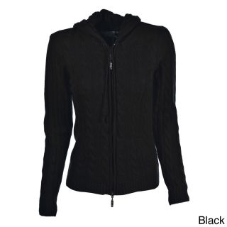 Luigi Baldo Luigi Baldo Womens Italian Cashmere Hooded Sweater Black Size S (4  6)