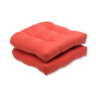 Pillow Perfect Outdoor Coral Wicker Seat Cushion (set Of 2)