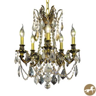 Christopher Knight Home Meilen 5 light Royal Cut Gold Crystal And Antique Bronze Chandelier