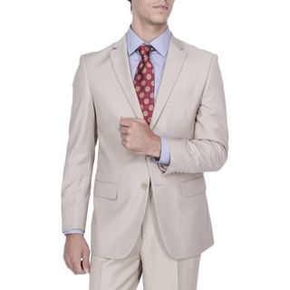 Mens Modern Fit Tan Solid 2 button Suit