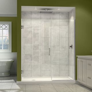 Dreamline Unidoor Plus 72 In. H X 60   61 In. W Frameless Hinged Shower Door, Clear Glass