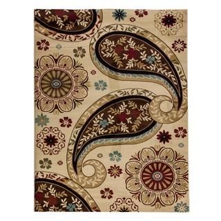 Paisley Floral Ivory Area Rug (710 X 910)