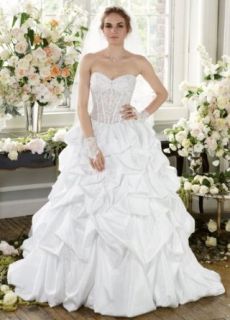 Wedding Dress Pick Up with Illusion Bodice and Lace Up Back Dresses