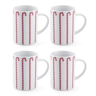 Mikasa Christmas Candy Cane Mugs (set Of 4)