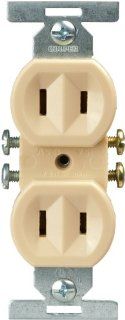 Cooper Wiring Devices 736V BOX 15 Amp 125 volt Standard Grade Duplex Receptacle with Side Wiring, 1 15 Nema Rating, Ivory Color   Electric Plugs  