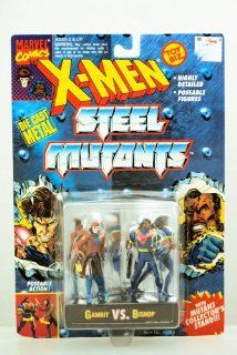 Gambit Vs. Bishop Die cast Metal Action Figures   Marvel Comics X Men Steel Mutants Toys & Games