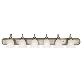 Vista White Brushed Steel 6 light Vanity Fixture