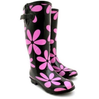Passion Flower Wide Calf Wellington Wellies Boots "Kaylyn" US Sz 10 Shoes