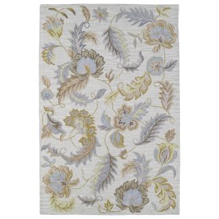 Hand tufted Lawrence Oatmeal Floral Wool Rug (5 X 79)