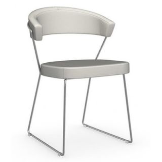Calligaris New York Sled Base Chair CS/1022 Finish Chromed, Upholstery White