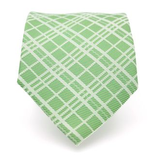 Ferrecci Slim Green Striped Gentlemans Necktie With Matching Handkerchief   Tie Set