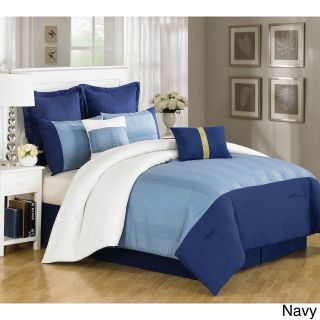 Luxury Home Harmony 8 piece Comforter Set Blue Size King