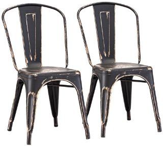 ZUO Elio Dining Chair, Antique Black Gold, Set of 2   Dining Room Chairs
