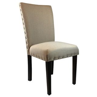 Arbonni Modern Parson Khaki Upholstery Chairs (set Of 2)