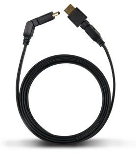 6 Ft Flat 1.3 HDMI Cable with 180 Degree Swivel Plug   Gold Plated Connector Video Games
