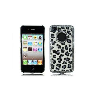 NEEWER Silver Luxury Deluxe Leopard Bling Crystal Diamond Hard Case for iPhone 4 4G Cell Phones & Accessories