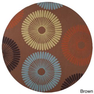 Hand hooked Gretchen Contemporary Geometric Indoor/ Outdoor Area Rug (8 Round)