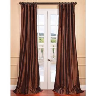 Copper Brown Faux Silk Taffeta Curtain Panel