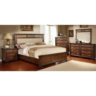 Furniture Of America Sliven 4 piece Brown Cherry Queen size Bedroom Set Brown Size Queen