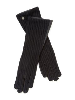 Knit Leather Combo Back Gloves by Vince Camuto
