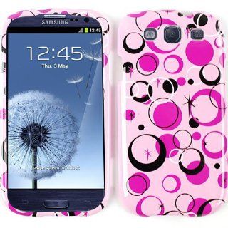 Cell Armor I747 SNAP TP1256 Snap On Case for Samsung Galaxy SIII   Retail Packaging   Colorful Circles on Pink Cell Phones & Accessories