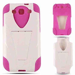Cell Armor I747 PC JELLY 03 EH Samsung Galaxy S III I747 Hybrid Fit On Case   Retail Packaging   Hot Pink Skin with White Snap Cell Phones & Accessories
