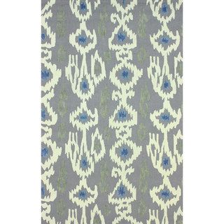 Nuloom Handmade Cotton/ Wool Modern Ikat Grey Rug (5 X 8)