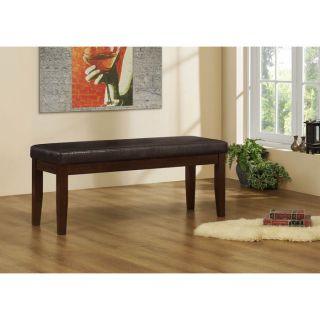 Brown Leather look 45 inch Bench