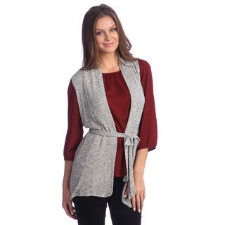 Hadari Womens Silver Sparkle knit Vest