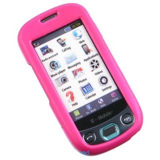 Crystal Hard Cover HOT PINK Rubberized Case for Samsung Highlight SGH T749 T Mobile [WCB48] Cell Phones & Accessories