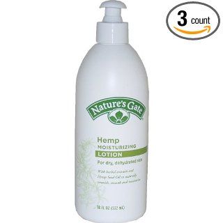 Nature's Gate Hemp Moisturizing Lotion for Dry/Dehydrated Skin, 18 Ounce Pumps (Pack of 3)  Body Lotions  Beauty