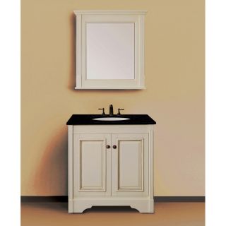 Legion Furniture Single Sink Ivory White 30 inch Bathroom Vanity With Natural Granite Top And Matching Wall Mirror Ivory Size Single Vanities