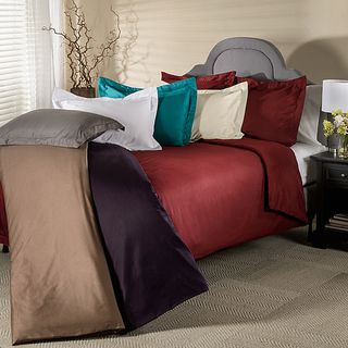 Home City Inc 800 Thread Count Wrinkle Resistant 3 piece Duvet Cover Set Red Size Full  Queen