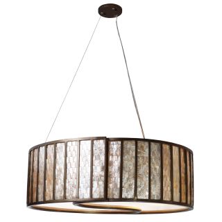 Varaluz Sustainable Shell Affinity Five Light Drum Pendant