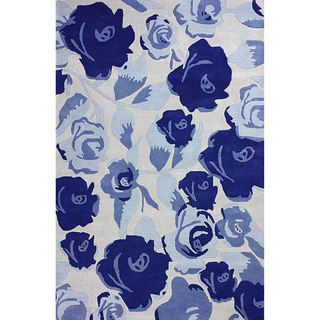 Nuloom Hand tufted Floral Wool Blue Rug (5 X 8)