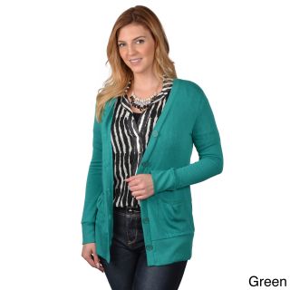 Journee Collection Journee Collection Juniors Contemporary Plus Button up Long Cardigan Green Size Extra Large
