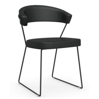 Calligaris New York Sled Base Chair CS/1022 Upholstery Black, Finish Black 