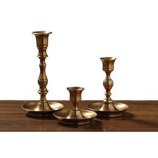 Aged Brass Cape Fear Candlestick Holders (set Of 3)