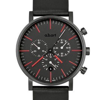 a.b.art Men's Quartz Watch with Black Dial Chronograph Display and Black Leather Strap OC150 at  Men's Watch store.