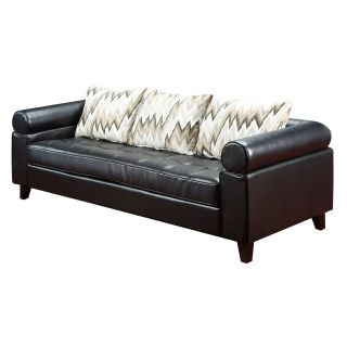 Vasken Black Bonded Leather Sofa