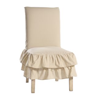 Cotton Tiered Ruffled Dining Chair Slipcover