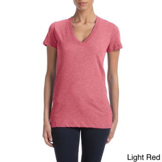 Bella Bella Womens Triblend Deep V neck T shirt Red Size M (8  10)